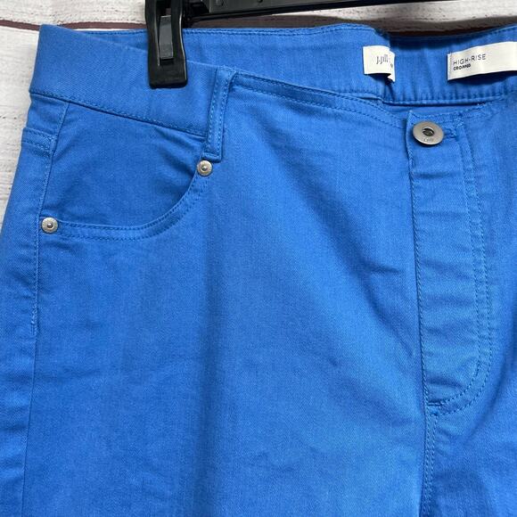 J. Jill Blue High Rise Cropped Pants Size 16 T - Picture 3 of 11